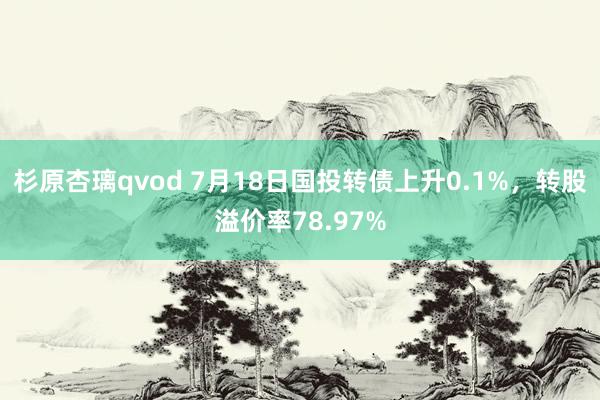 杉原杏璃qvod 7月18日国投转债上升0.1%，转股溢价率78.97%