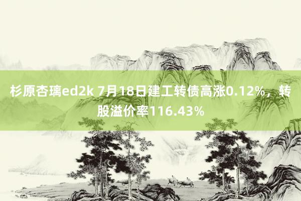 杉原杏璃ed2k 7月18日建工转债高涨0.12%，转股溢价率116.43%