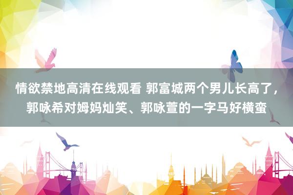 情欲禁地高清在线观看 郭富城两个男儿长高了，郭咏希对姆妈灿笑、郭咏萱的一字马好横蛮