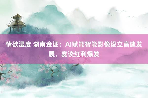 情欲湿度 湖南金证：AI赋能智能影像设立高速发展，赛谈红利爆发