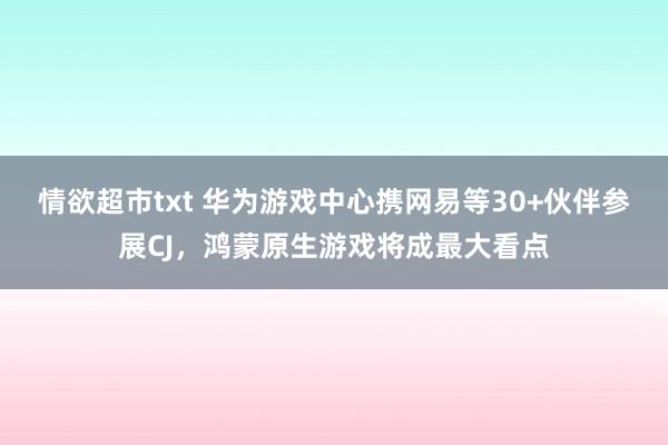 情欲超市txt 华为游戏中心携网易等30+伙伴参展CJ，鸿蒙原生游戏将成最大看点