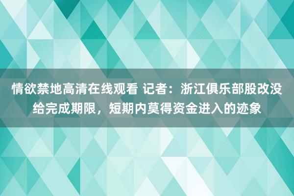 情欲禁地高清在线观看 记者：浙江俱乐部股改没给完成期限，短期内莫得资金进入的迹象