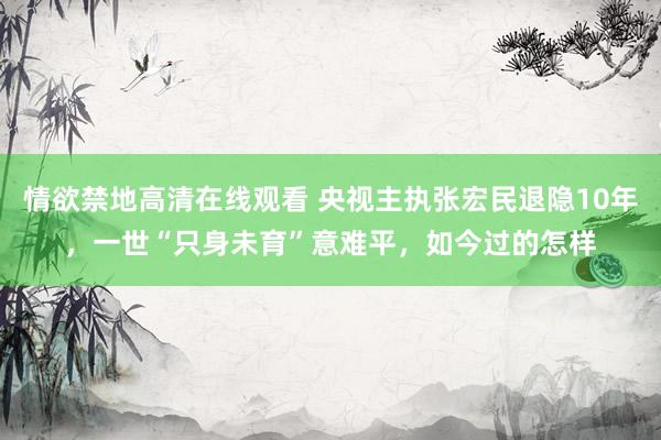 情欲禁地高清在线观看 央视主执张宏民退隐10年，一世“只身未育”意难平，如今过的怎样