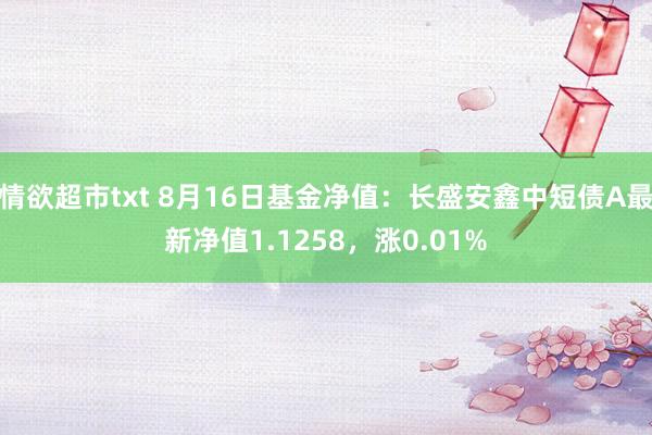 情欲超市txt 8月16日基金净值：长盛安鑫中短债A最新净值1.1258，涨0.01%