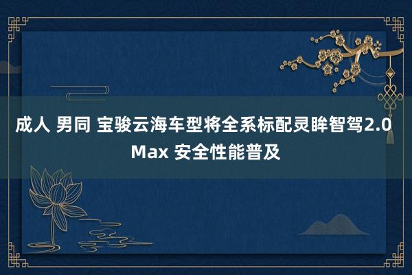 成人 男同 宝骏云海车型将全系标配灵眸智驾2.0 Max 安全性能普及