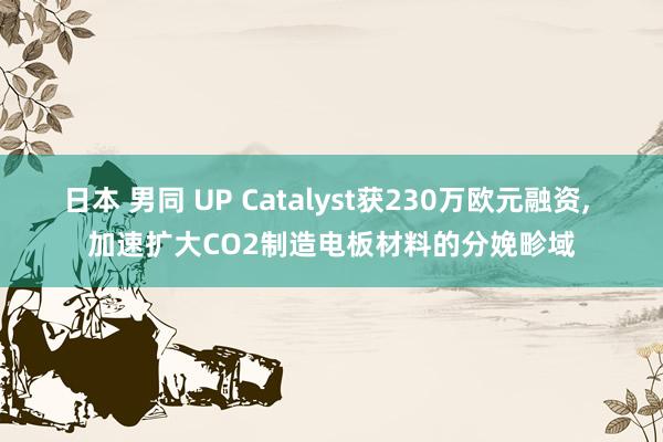 日本 男同 UP Catalyst获230万欧元融资， 加速扩大CO2制造电板材料的分娩畛域