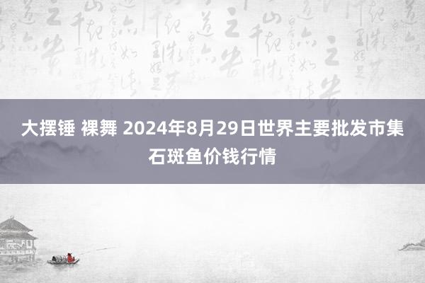 大摆锤 裸舞 2024年8月29日世界主要批发市集石斑鱼价钱行情