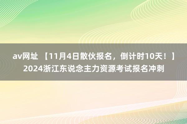 av网址 【11月4日散伙报名，倒计时10天！】2024浙江东说念主力资源考试报名冲刺