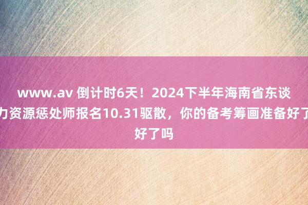 www.av 倒计时6天！2024下半年海南省东谈主力资源惩处师报名10.31驱散，你的备考筹画准备好了吗